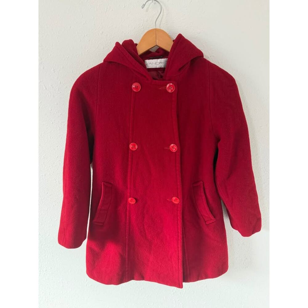 Women’s Sandro 100% Wool Hooded Peacoat Size 8
